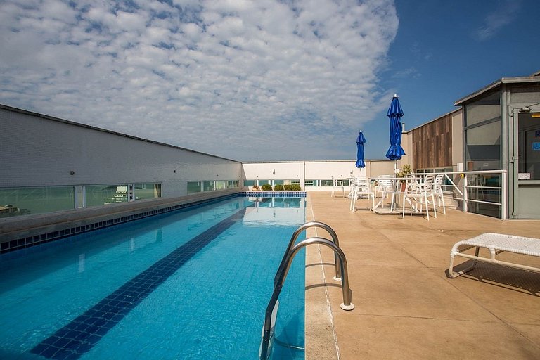 Flat 804 com vista mar, ar-condicionado e conforto