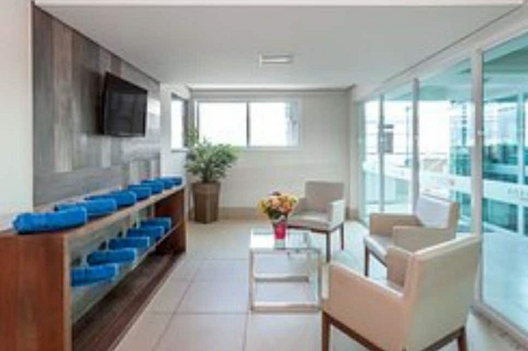 Flat 804 com vista mar, ar-condicionado e conforto