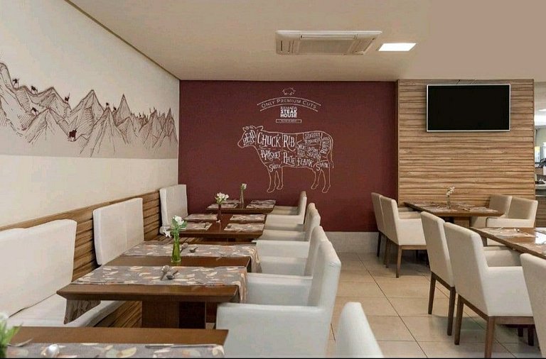 Flat 804 com vista mar, ar-condicionado e conforto