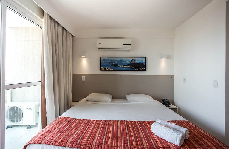 Flat 804 com vista mar, ar-condicionado e conforto