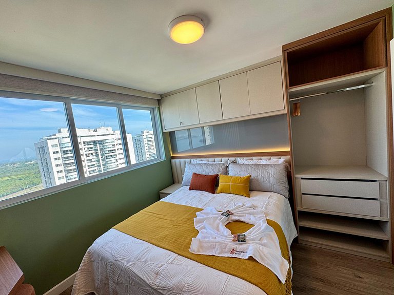 Aconchego em Flat ao lado do Rio Centro