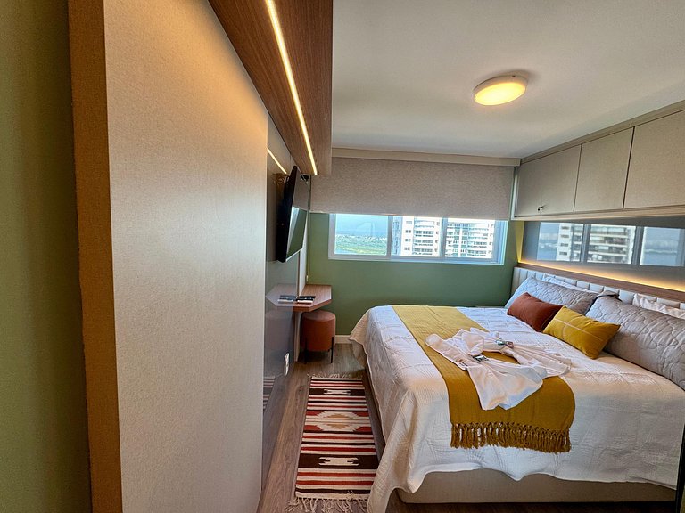 Aconchego em Flat ao lado do Rio Centro