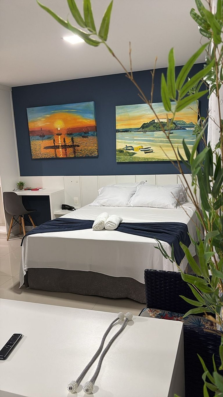 Flat 209 confortável na Passagem - 700m da Praia