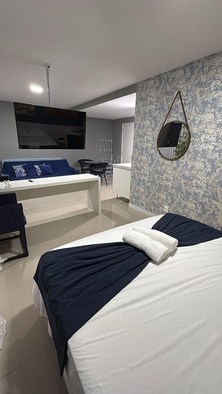 Flat 209 confortável na Passagem - 700m da Praia