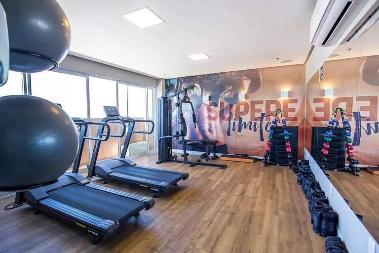 Flat 209 confortável na Passagem - 700m da Praia