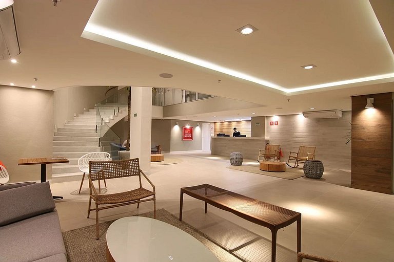 Flat 209 confortável na Passagem - 700m da Praia