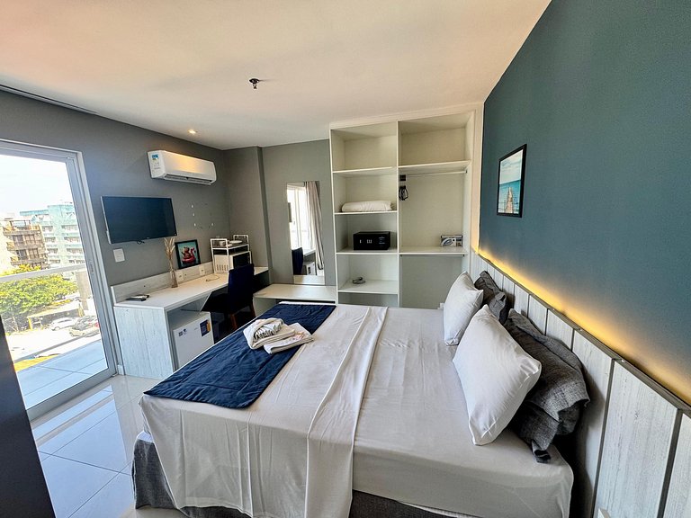 Flat 419 prático na Passagem prox Praia do Forte