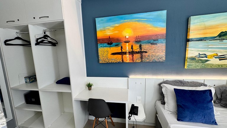 Flat 209 confortável na Passagem - 700m da Praia