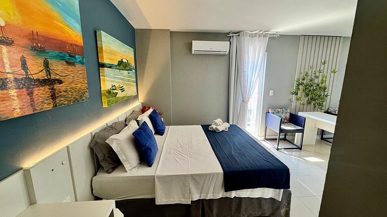 Flat 209 confortável na Passagem - 700m da Praia
